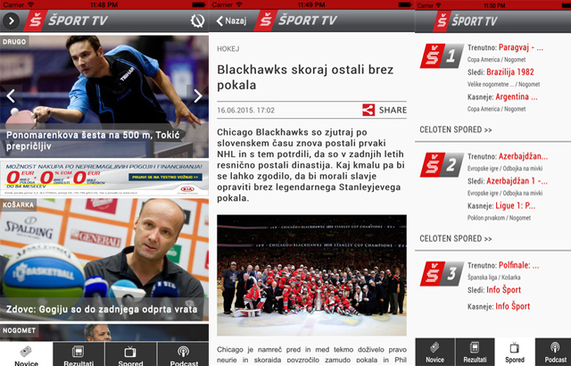 SUPER NOVOST: Aplikacija Šport TV tudi za iOS