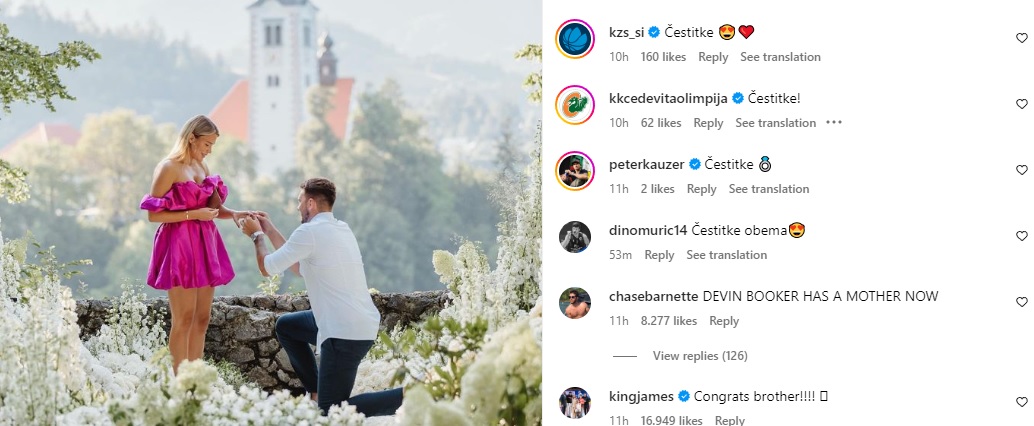 “Parabéns irmão”, disse King LeBron na foto de noivado de Dončić e Anamaria – Sport TV